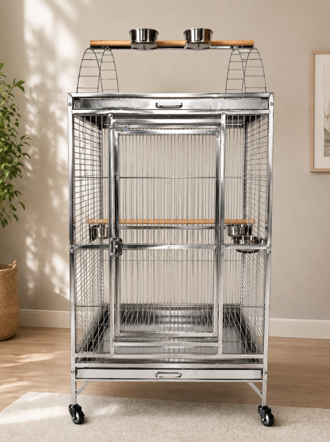 Parrotstore.be logo met een hyacintara en een witte kaketoe