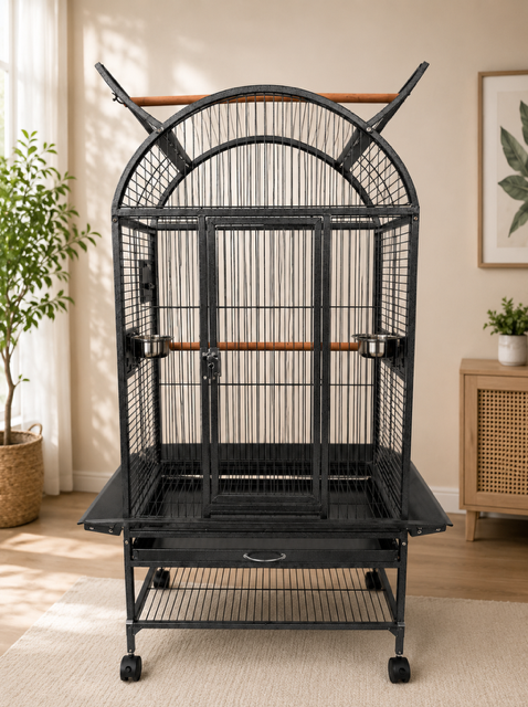 Parrotstore.be logo met een hyacintara en een witte kaketoe