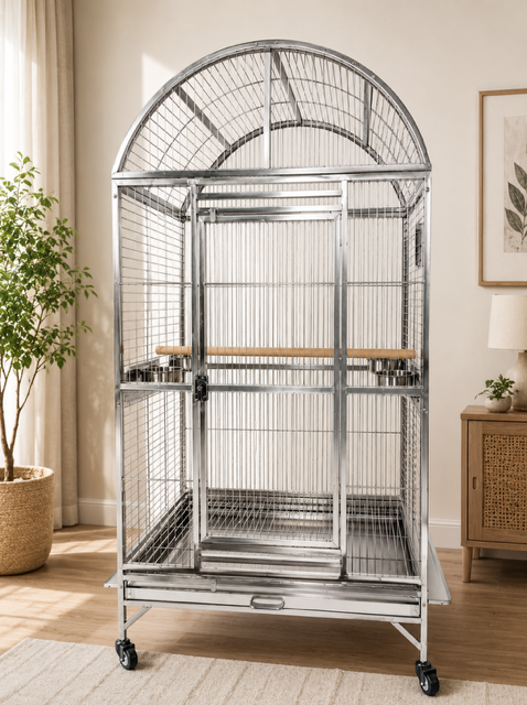 Parrotstore.be logo met een hyacintara en een witte kaketoe